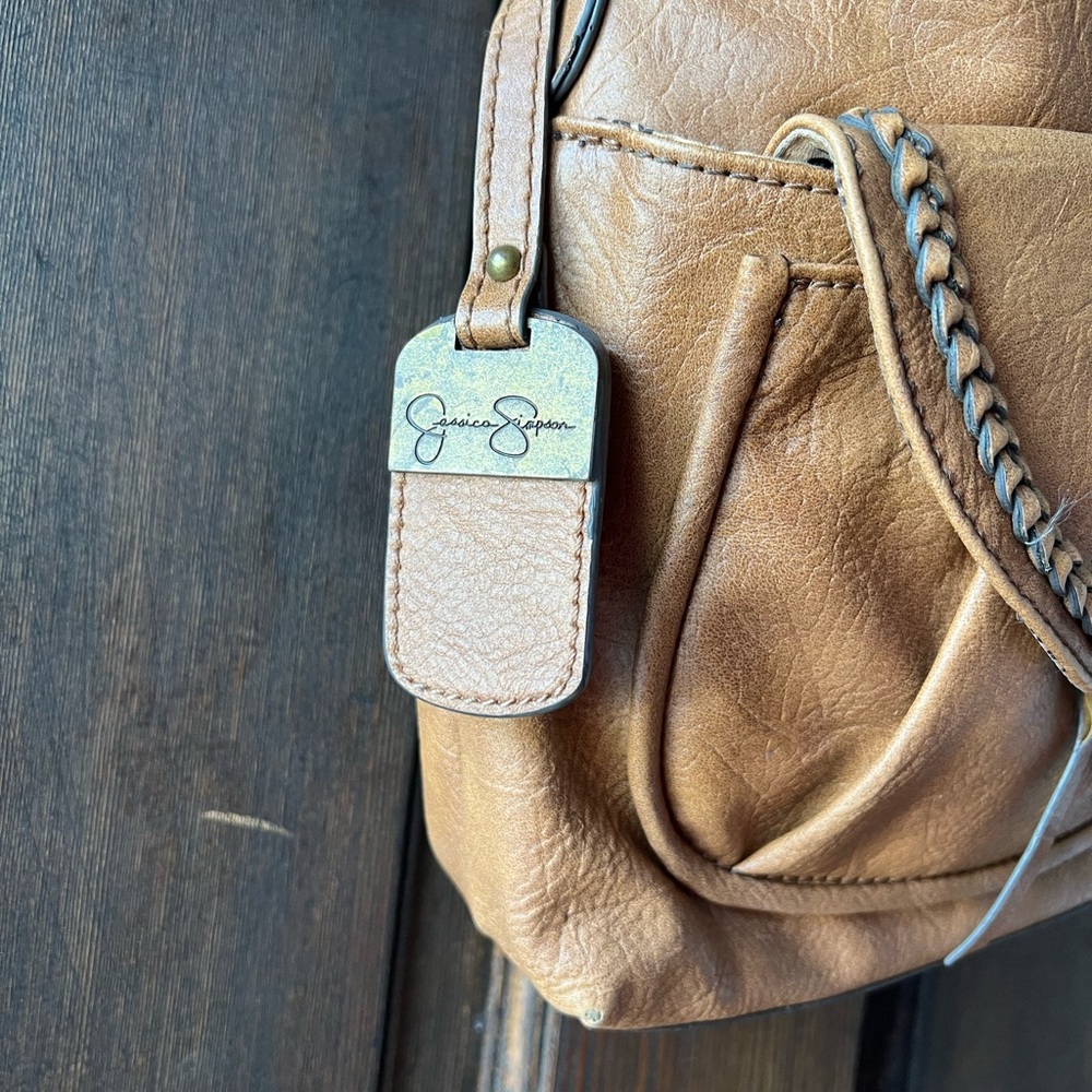 Jessica Simpson crossbody began leather bag. Gently used. - Picture 3 of 4